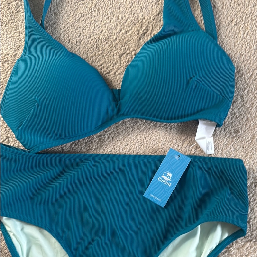 Cupshe Blue Bikini Set Classic Design - Picture 4 of 7